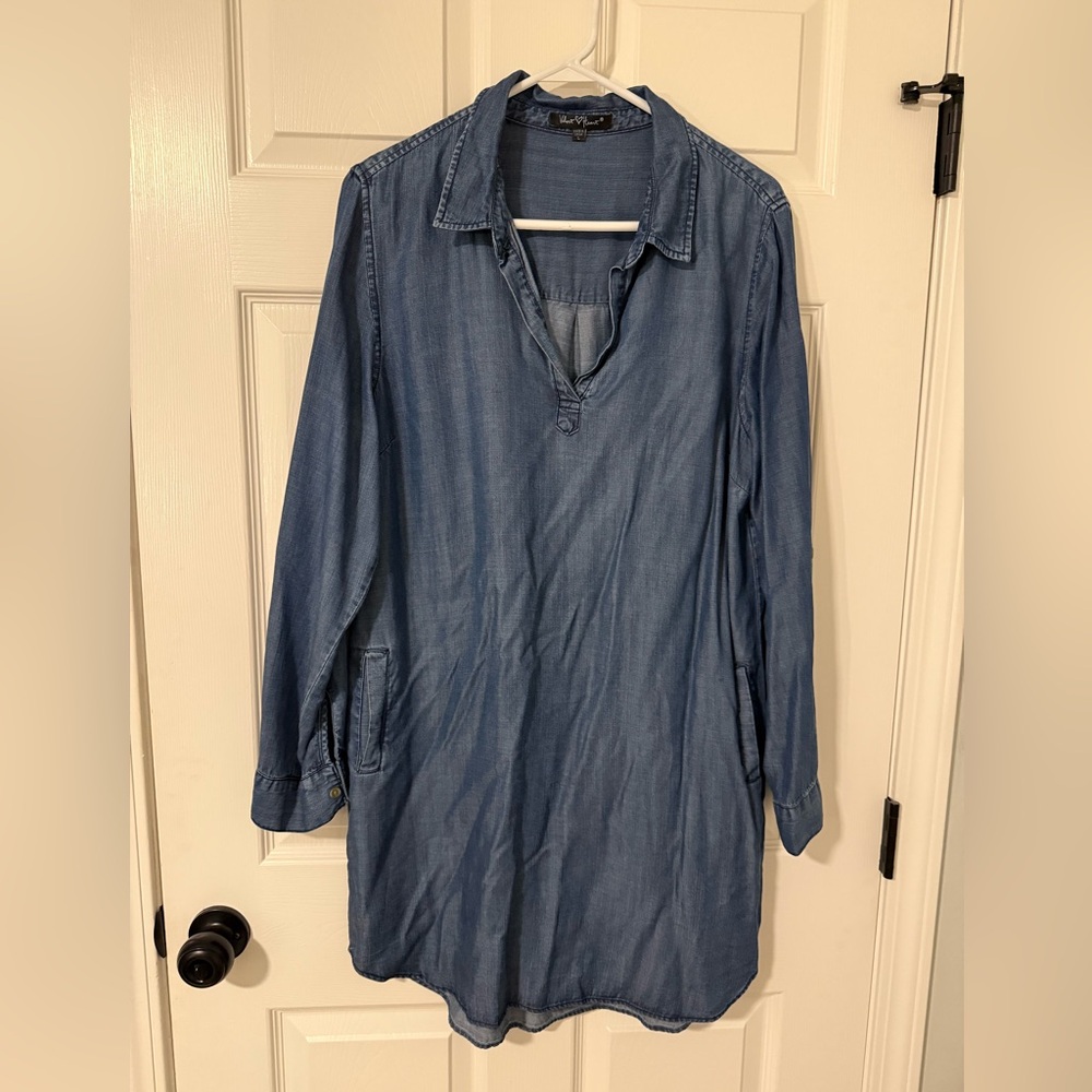 💚BOGO- Velvet Heart Indigo Denim Top
